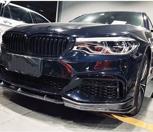 Miniatura 9 de Borde de parachoques delantero de fibra de carbono para BMW Serie 5 G30 G31 M Sport Sedan/Wagon 2017-2019 520i 530i 540i M550i M-tech salida