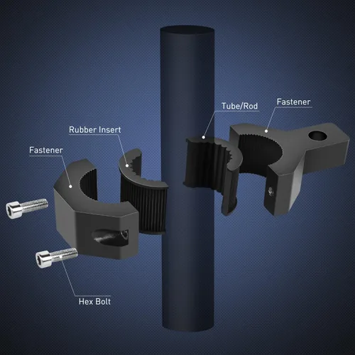 Miniatura 6 de Nilight 90023D - Paquete de 4 soportes de montaje estándar de 4 piezas, luz LED, barra vertical, abrazadera de tubo de barra vertical, soporte