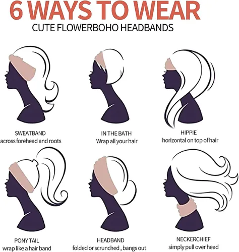 Miniatura 12 de K-Elewon Paquete de 3 diademas elásticas anchas para mujer, bandas para el cabello para yoga, deportes
