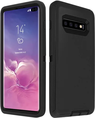 Miniatura 7 de AICase Funda para Galaxy S10 Plus, protección contra caídas, cuerpo completo, resistente, a prueba de golpes, caídas, polvo, capa protectora Negro