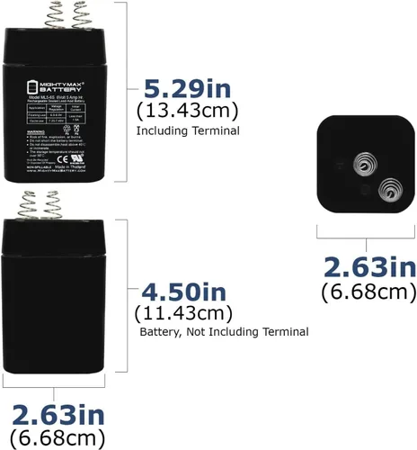 Miniatura 2 de ML5-6S -6 voltios 5 AH, terminal de resorte S2, batería recargable SLA AGM
