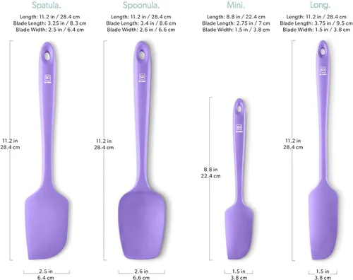 Miniatura 5 de Juego de espátulas de silicona DI ORO - Espátulas de cocina de goma para hornear, cocinar y mezclar - Espátulas rallador de silicona resistentes al