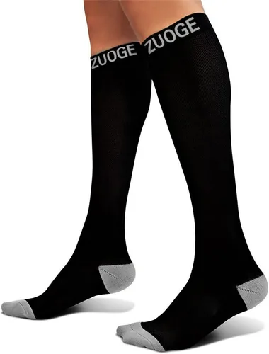 Miniatura 2 de zuoge Paquete de 6 pares de calcetines de compresión, los mejores calcetines médicos, de enfermería, viajes y vuelo, para correr y fitness, 15-20