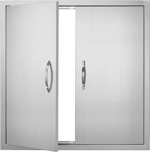 Miniatura 20 de VEVOR Puerta de acceso para barbacoa, 36 pulgadas de ancho x 21 pulgadas de alto, puerta de cocina doble para exteriores, puerta de acero inoxidable