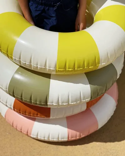 Miniatura 2 de Petites Pommes Flotador para niños pequeños – Tubo interior duradero, estampado a mano, diseño clásico a rayas, costuras suaves y cómodas, SEÑAL
