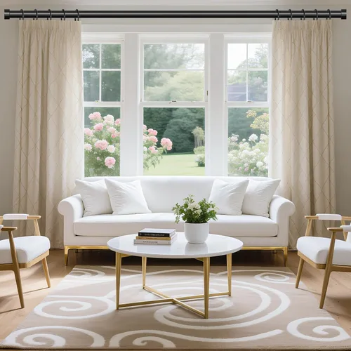 Miniatura 2 de VOIIY - Barras de cortina para ventanas de 66 a 120 pulgadas (5.5 a 10 pies), barras de cortina negras de 1 pulgada de diámetro, diseño de tapa