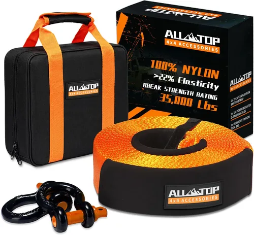Miniatura 8 de ALL-TOP Kit de recuperación de nailon con receptor de enganche: 3" x 20' (35,000lbs) 100% correa de enganche de nailon + receptor de enganche