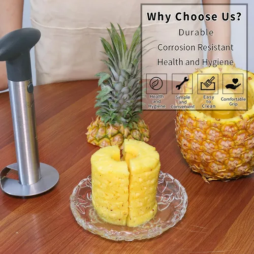Miniatura 9 de Descorazonador de Piña, [Mejorado, Reforzado, Cuchilla Más Gruesa] Newness Premium Descorazonador de Piña, Herramienta de Cocina de Acero Inoxidable