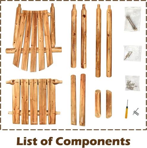 Miniatura 7 de Anraja Silla Adirondack de madera para exteriores, muebles de troncos de madera, porche, patio, exterior, asiento rústico, interior, césped, salón