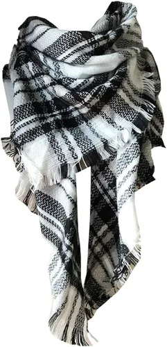 Miniatura 49 de Wander Agio - Bufanda envolvente con diseño a cuadros o triangular para mujer, cálida y larga, de punto, sensación de cachemira, chal