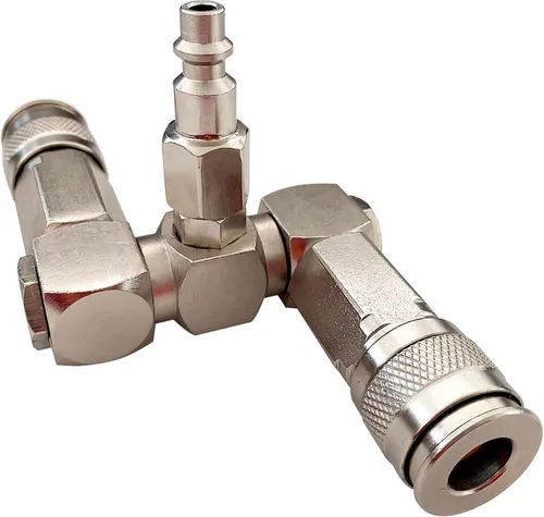 Miniatura 4 de Conector de manguera de aire - Divisor de manguera de aire de 2 vías, accesorios para compresores de aire, conectores giratorios de 360 grados