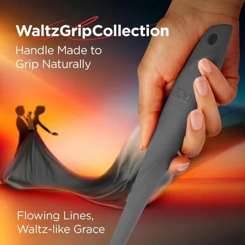 Miniatura 2 de Kitchen Mama WaltzGrip - Espátula de raspado de silicona platinada: resistente al calor, sin costuras, antiadherente para utensilios de cocina, gris