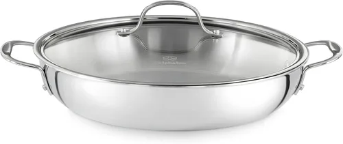 Miniatura 4 de Calphalon sartén para omelette de acero inoxidable con triple remache, de 8 pulgadas, Sartenes para omelette, 10" (25.4 cm)