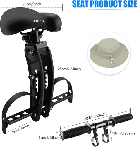 Miniatura 6 de XIEEIX Child Bike Seat, Kids Bike Seat with Guardrail, High Seat Cushion Backrest Mountain Bike Child Bike Seat, Bicycle Child Safety Seat for