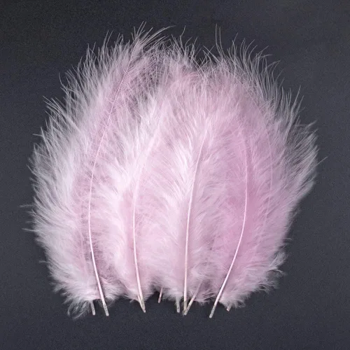 Miniatura 20 de Paquete de 100 plumas de marabú de pavo esponjosas de 4 a 6 pulgadas para manualidades, atrapasueños con flecos, plumas de colores, paquete