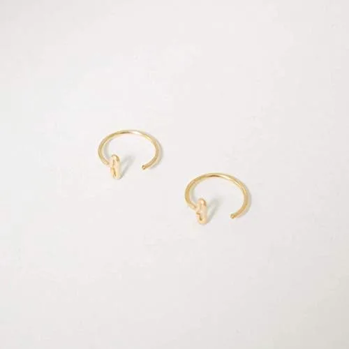 Miniatura 2 de Aretes de barra pequeña para abrazar, aretes de abrazo