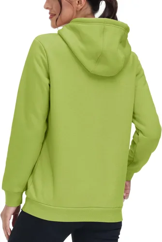 Miniatura 20 de MAGCOMSEN Sudaderas con capucha para mujer, con forro de sherpa, de vellón, para invierno, cálido, pesado, de algodón, con bolsillo