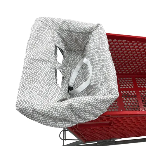 Miniatura 4 de Funda portátil para carrito de compras, fundas para silla alta y carrito de comestibles para bebés, niños, bebés y niños pequeños, bolsa de Gris