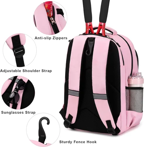 Miniatura 5 de ACESAK Mochila de Tenis Bolsa de Tenis para Mujeres Hombres - Bolsa de Tenis Capacidad para 2 Raquetas, Bádminton Squash, Paletas Pelotas Pickleball