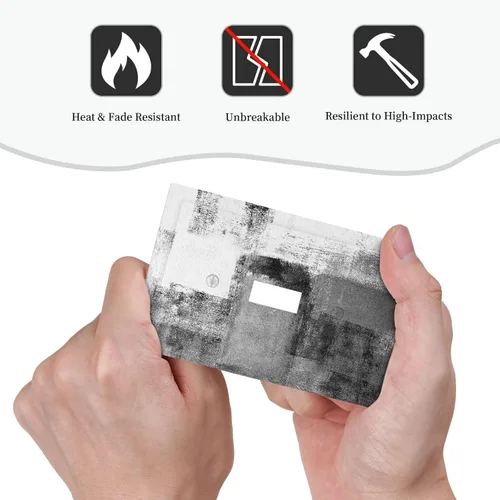 Miniatura 6 de Placa de Interruptor de Luz de Palanca Única Abstracta en Negro, Blanco y Gris, Cubierta de Tomacorriente, Placa de Pared Decorativa de Un