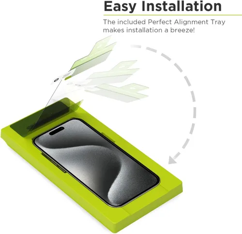 Miniatura 2 de PureGear Protector de pantalla de vidrio templado HD de máxima claridad para Apple iPhone 15 Pro (2023) de 6.1 pulgadas, cobertura completa, ajuste