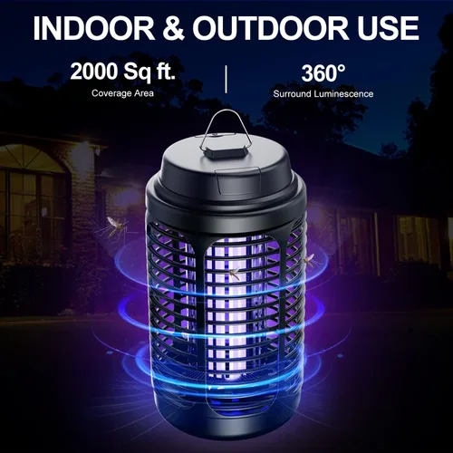 Miniatura 8 de Exterminador de insectos para exteriores, exterminador de mosquitos para interiores con sensor de luz del atardecer al amanecer, matamoscas
