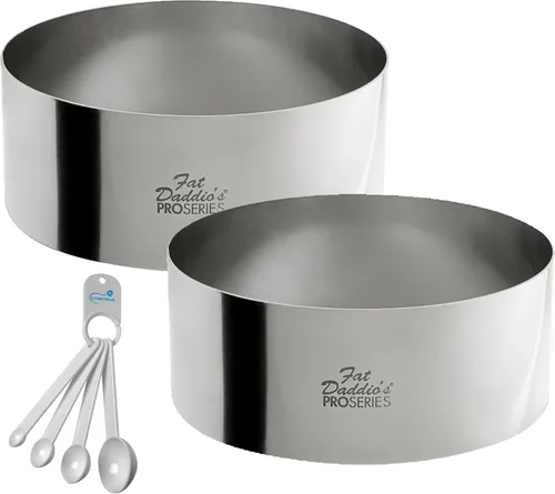 Miniatura 5 de Lumintrail Fat Daddios - Anillo redondo de acero inoxidable para pasteles y pastelería, 5 x 2 pulgadas, soldado a mano y pulido suave, para hornear