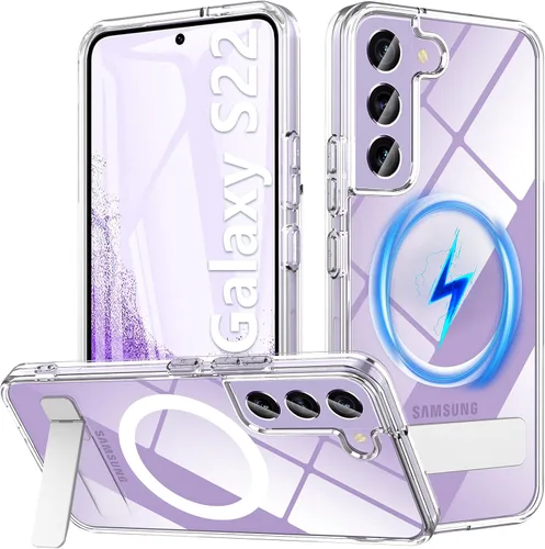 Miniatura 30 de Funda OWKEY Samsung Galaxy A13 5G, Funda Magnética para Teléfono con Soporte y Protector de Pantalla, Funda Protectora Antihuellas y a Prueba de A13