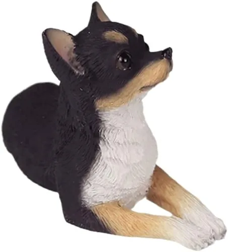 Miniatura 5 de 1 mini estatuilla de resina de Chihuahua de 2 pulgadas, mini regalos conmemorativos para perros, figuras de perro, decoración de automóvil, Negro
