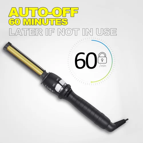 Miniatura 6 de Lura Alisador profesional de raíces/borde, peines de prensado de 200-500 °F para cabello negro, peine caliente eléctrico para mujeres de cabello