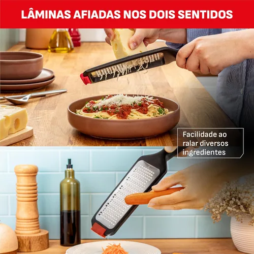 Miniatura 3 de Rallador Tefal Ingenio Negro, con cuchillas dobles afiladas, base antideslizante y tapa protectora, seguridad, eficiencia y estabilidad en rejilla