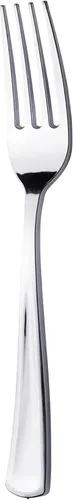 Miniatura 9 de Party Essentials 50 cucharas de plástico duro, plata brillante Cucharas plateadas brillantes