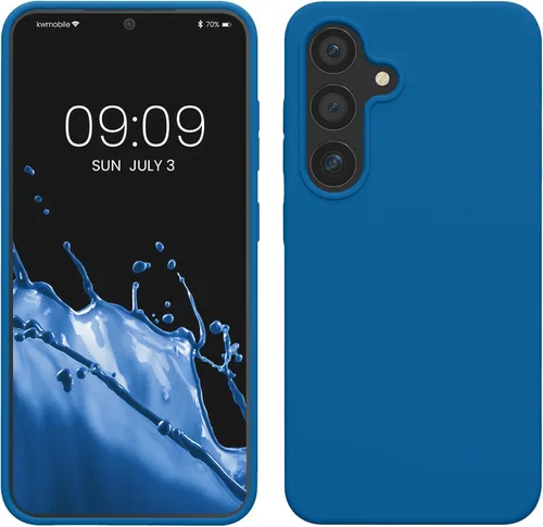 Miniatura 297 de kwmobile Funda compatible con Samsung Galaxy S22 - Funda de silicona TPU con acabado suave - Blue Reef