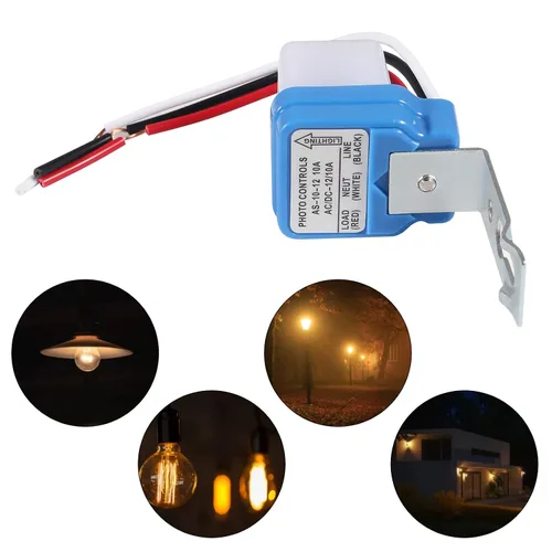 Miniatura 5 de Interruptor de fotocélula de 12 V 10 A, interruptor automático de sensor de luz de fotocélula de encendido/apagado automático, interruptor de luz a