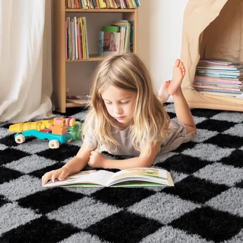 Miniatura 39 de Alfombras de área de 8x10 para sala de estar, alfombra shaggy grande ultra suave y esponjosa para dormitorio, alfombras de felpa mullida Blanco crema