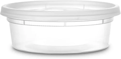 Miniatura 6 de Recipientes de delicatessen con tapas [48 juegos – 8 onzas.] Pequeño recipiente de plástico para sopa – Contenedores desechables de almacenamiento