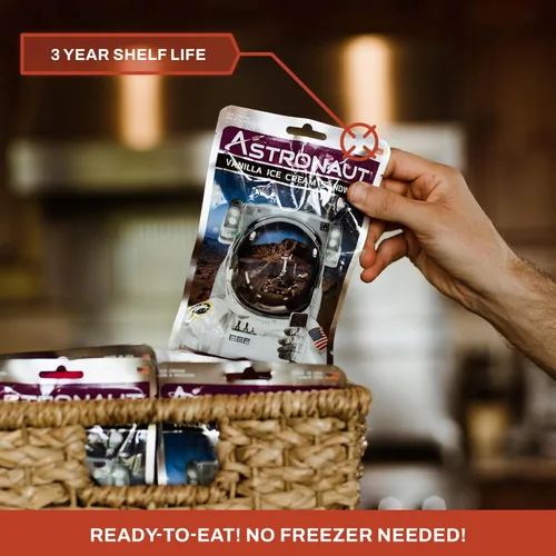 Miniatura 2 de Astronaut Foods Sandwich de helado liofilizado, postre espacial de la NASA, vainilla, 12