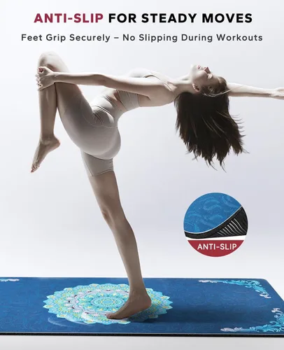 Miniatura 5 de HAPBEAR Large Yoga Mat - 72"x36" Extra Wide Exercise Mat - 1/4" Thick Dual Color PVC Anti-Slip Surface & High Cushioning - Ideal for Yoga, Pilates