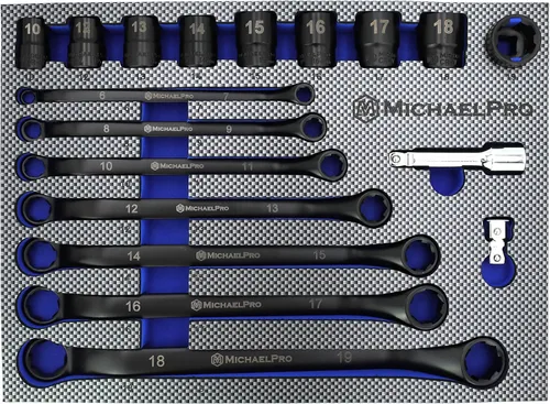 Miniatura 8 de MichaelPro Juego de Llaves Extractoras de Pernos de 7 Piezas, Llaves Desplazadas 45° Métricas 6-19mm, Extremo de Caja de 6 Puntos para Remoción