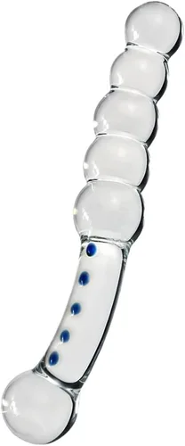 SXOVO Consolador de cristal de cristal con cuentas para el pene, tapón anal, diseño de doble cabeza, consolador de pene, próstata, masaje,