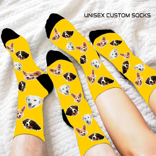 Miniatura 11 de Artsadd Calcetines personalizados para mujeres y hombres, amantes de los perros y gatos, regalos divertidos unisex personalizados