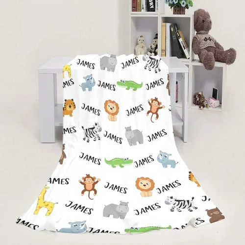 Miniatura 5 de Mantas de bebé personalizadas con nombre para niños, manta personalizada con nombre para bebés, recién nacidos y niños