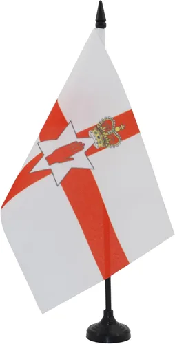 Miniatura 87 de United Kingdon Coat of arms Table Flag 5'' x 8'' - UK - British - England Desk Flag 21 x 14 cm - Black plastic stick and base - AZ FLAG Escudo