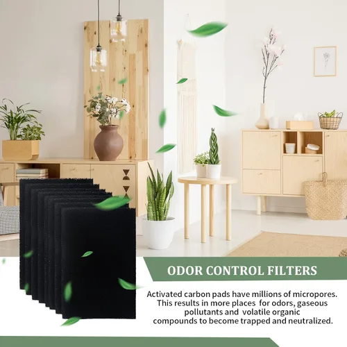 Miniatura 6 de Paquete de 8 filtros de carbón para caja de arena para gatos Van Ness, filtros de olor de carbono de repuesto de 4.4 x 6.5 pulgadas para filtro