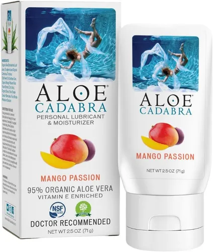 Aloe Cadabra Lubricante personal saborizado e hidratante vaginal, lubricante orgánico de aloe comestible para hombres, mujeres y parejas, no mancha,