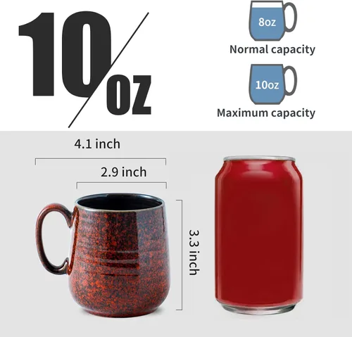Miniatura 3 de Tazas de café Hasense 8 oz, juego de 6 tazas pequeñas de cerámica para expreso, tazas mini con asa para café, té y cacao, tazas modernas para regalo