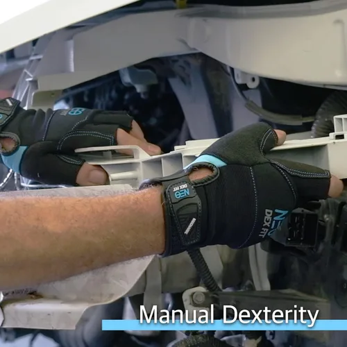 Miniatura 5 de DEX FIT │ MG310G │ Guantes sin dedos resistentes a impactos │ Duraderos, con absorción de impactos, agarre firme, ajuste cómodo, compatibles