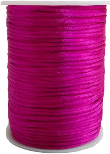 Miniatura 7 de 2.0 mm x 110 yardas de cordón de satén de nailon para abalorios, hilo trenzado para nudos chinos, rattail, macramé, pulseras, collares, fabricación