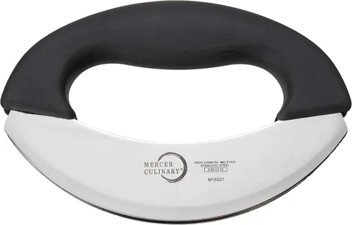 Miniatura 2 de Mercer Culinary Cuchillo de doble hoja mecedora Mezzaluna con mango, 7 pulgadas, acero inoxidable