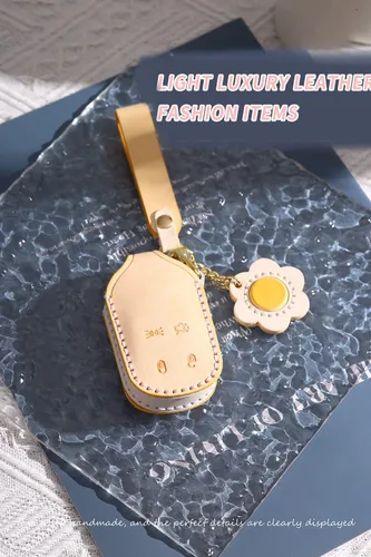 Miniatura 5 de ontto Bolsa de llavero para llavero Maserati de cuero encerado, funda completa para llaves de Ghibli Levante Quattroporte, verde, 4 botones
